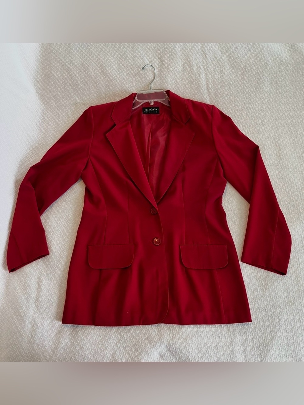 Rafferty Red Women’s Blazer Size 9 Made in USA Faux Pockets Not Lined EUC